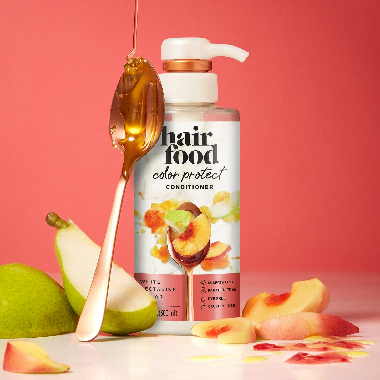 Hair Food White Nectarine & Pear Color Protect Conditioner, 10.1 fl oz, For Color Treated Hair