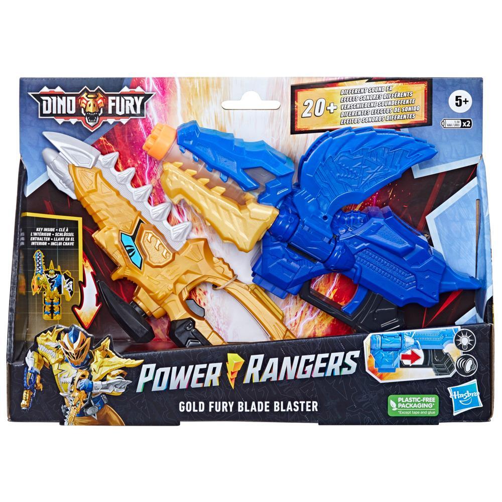 Power Rangers: Dino Fury Gold Fury Blade Blaster Superhero Costume Accessory, Kids Ages 5 and up