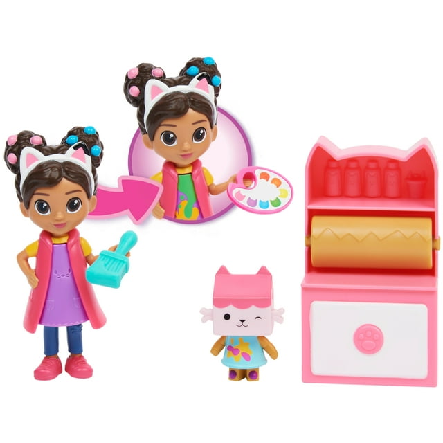 DreamWorks Gabby's Dollhouse, Art Studio Set with 2 Toy Figures