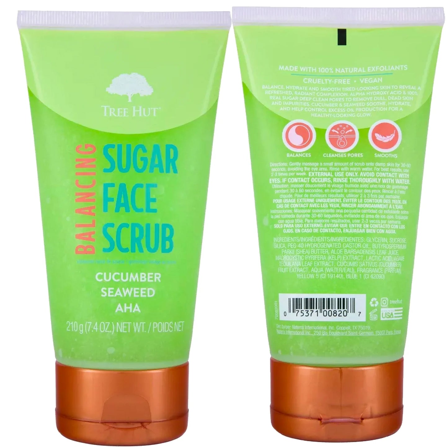 Refresh and Rejuvenate Your Skin with Tree Hut Cucumber Seaweed AHA - Sugar Face Scrub - 6 oz