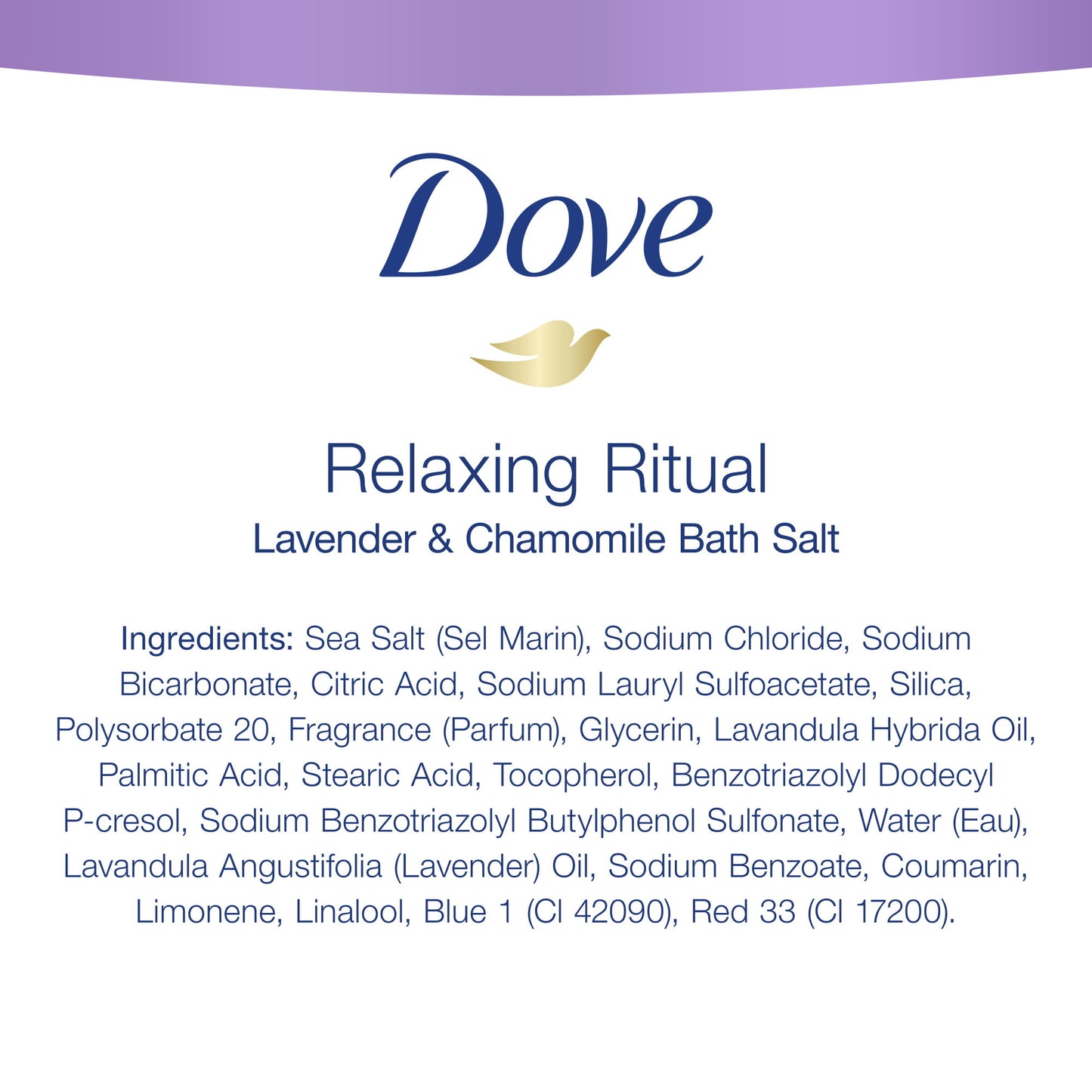 Dove Relaxing Care Foaming Bath Salts Lavender and Chamomile, 28 oz