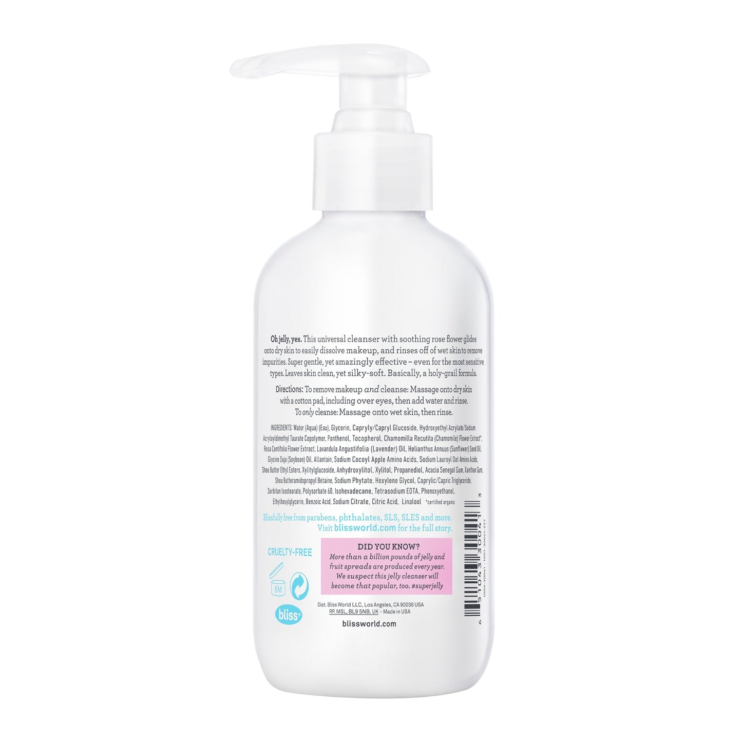 Bliss Makeup Melt™ Gentle Jelly Cleanser with Rose Flower, For All Skin Types especially Dry and Sensitive, 6.4 fl oz