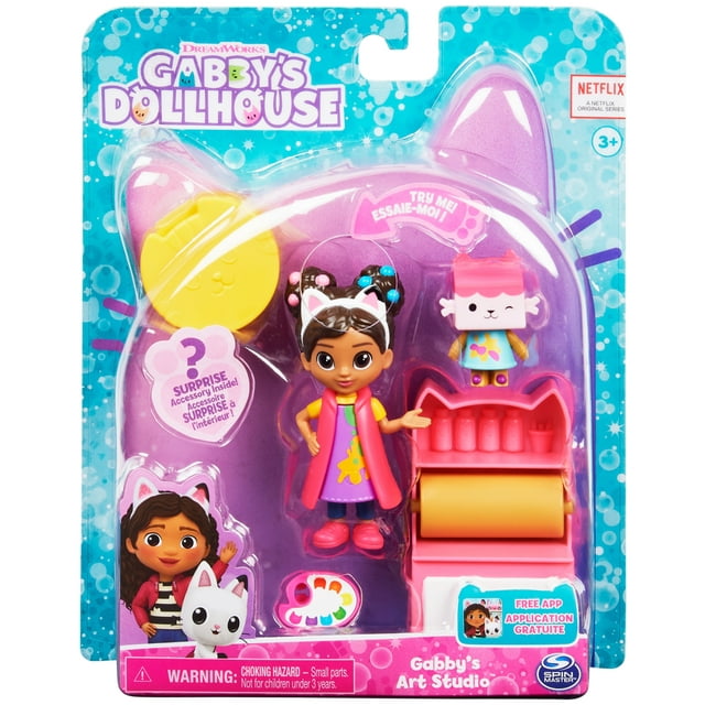 DreamWorks Gabby's Dollhouse, Art Studio Set with 2 Toy Figures