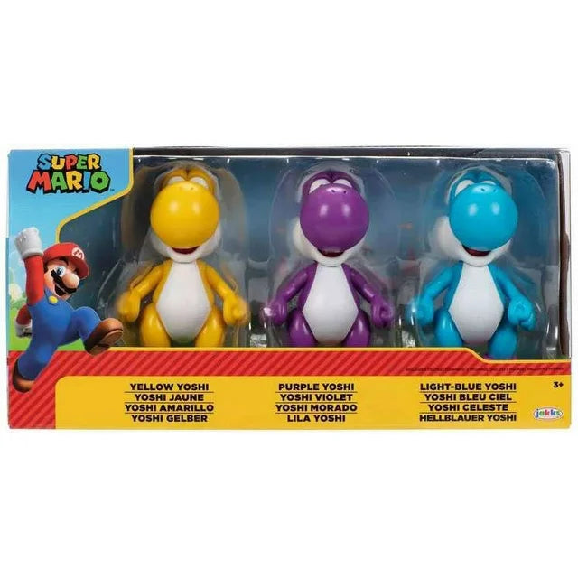 Nintendo Super Mario Yellow Yoshi, Purple Yoshi, Light-Blue Yoshi Action Figures - 3pk (Target Exclusive)