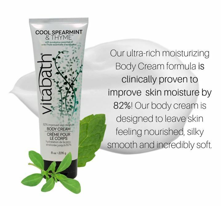 Vitabath Body Cream, Cool Spearmint & Thyme, 8 Fluid Ounce by Vitabath