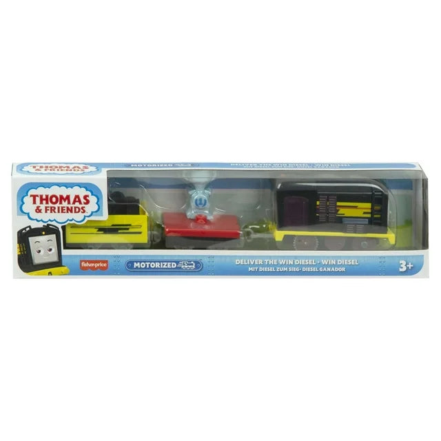 Thomas & Friends Deliver the Win Diesel Motorized Toy Train with Cargo Car & Sodor Cup, 3 Pieces