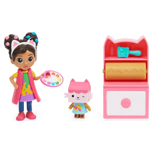 DreamWorks Gabby's Dollhouse, Art Studio Set with 2 Toy Figures