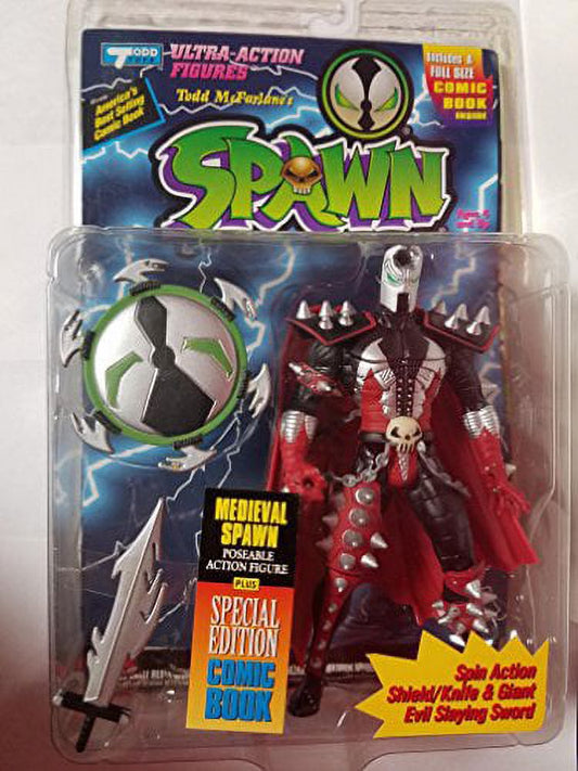 Spawn series 1 Medieval Spawn Action Figure by McFarlane Toys w/ comic