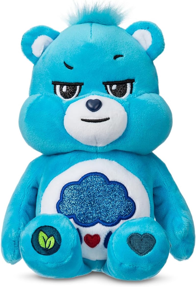 Care Bears 9" Bean Plush (Glitter Belly) - Grumpy Bear - Soft Huggable Material!