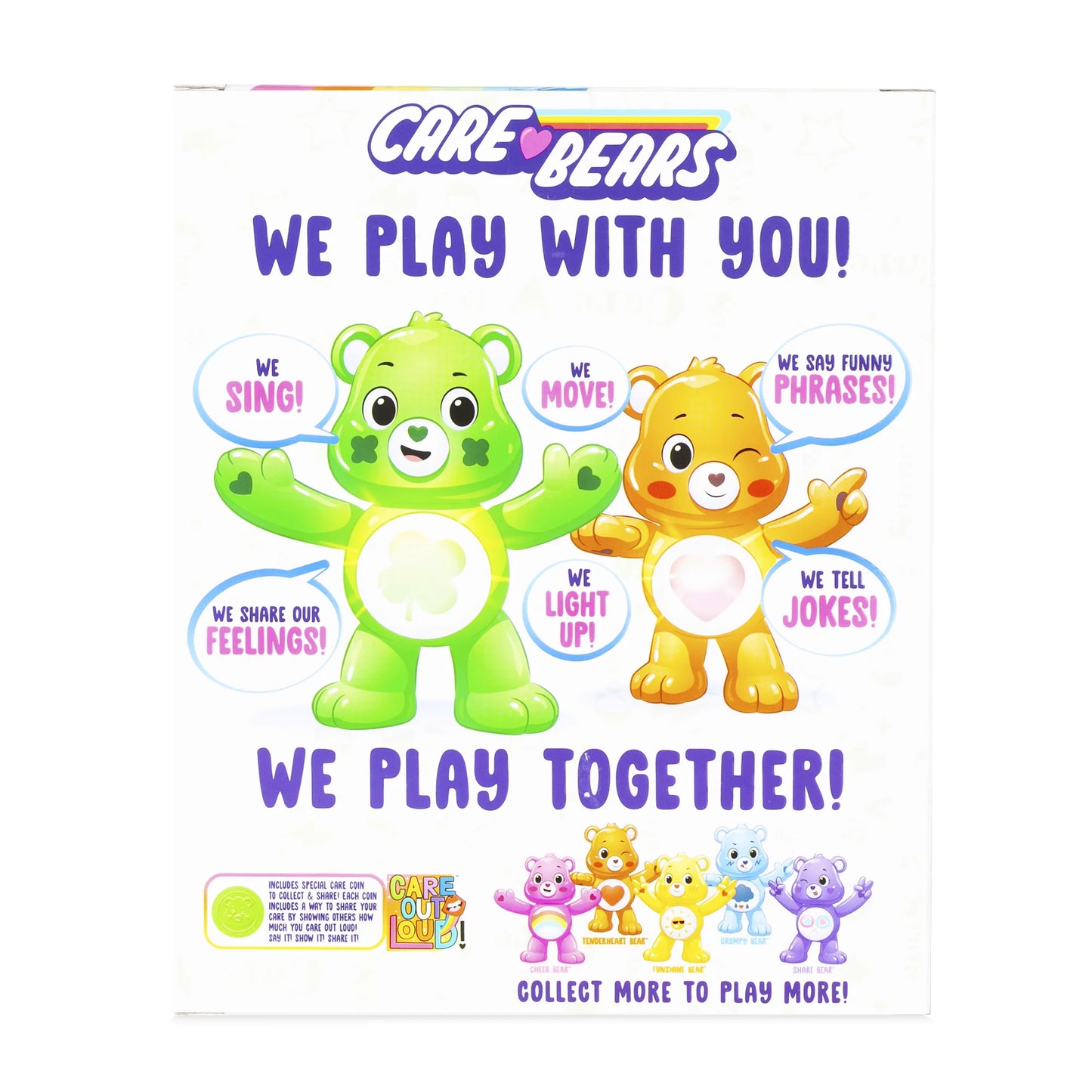 Care Bears - 5" Interactive Figure - Good Luck Bear - Your Touch Unlocks 50+ Reactions & Surprises!