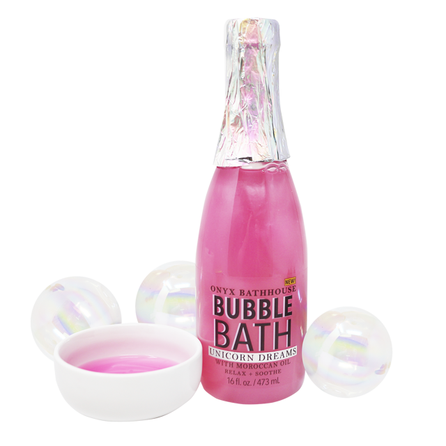 Onyx Bathhouse Unicorn Dreams Foaming Bubble Bath - Honey and Pear, 16oz. Bottle