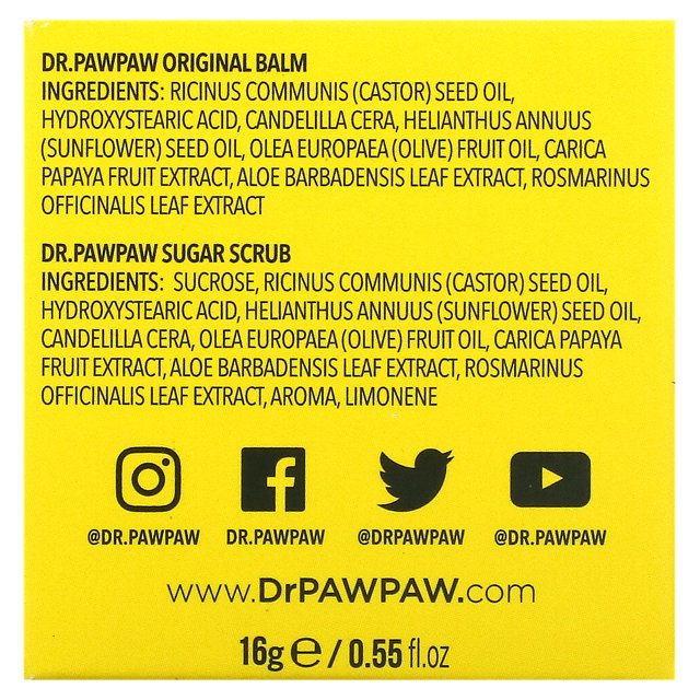 Lip Sugar Scrub & Original Balm, 0.55 fl oz (16 g), Dr. PAWPAW