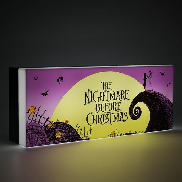 Paladone Nightmare Before Christmas Logo Light - Jack Skellington and Sally Merchandise - Decorate for Halloween Christmas or Year Round 12in