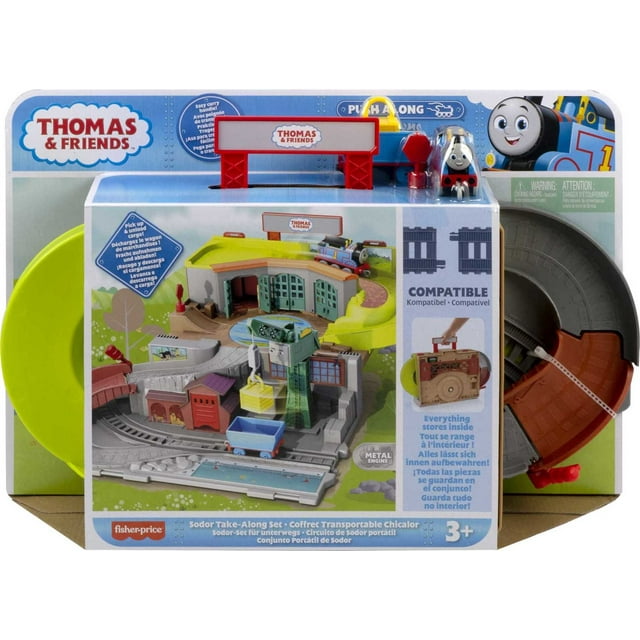 Thomas & Friends Sodor Take-Along Playset with Diecast Thomas Engine & Cranky The Crane