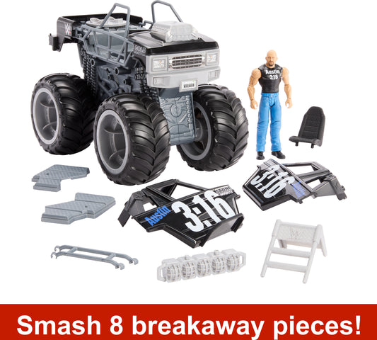 WWE Vehicle Wrekkin Stone Cold Crusher Monster Truck with Stone Cold Steve Austin Action Figure