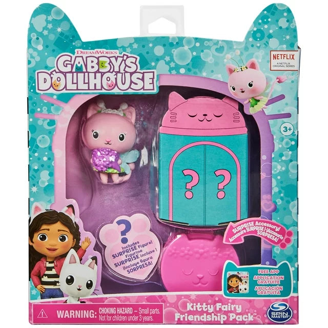 DreamWorks Gabby's Dollhouse, Friendship Pack with Kitty Fairy, Surprise Figure and Accessory