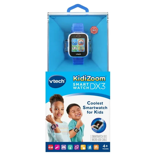 VTech® KidiZoom® Smartwatch DX3 Safe Award-Winning Watch for Kids, Blue