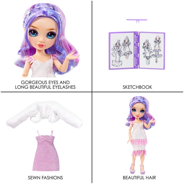 Rainbow High Fantastic Fashion Violet Willow - Purple 11” Fashion Doll and Playset with 2 Complete Doll Outfits, and Fashion Play Accessories, Kids Gift 4-12