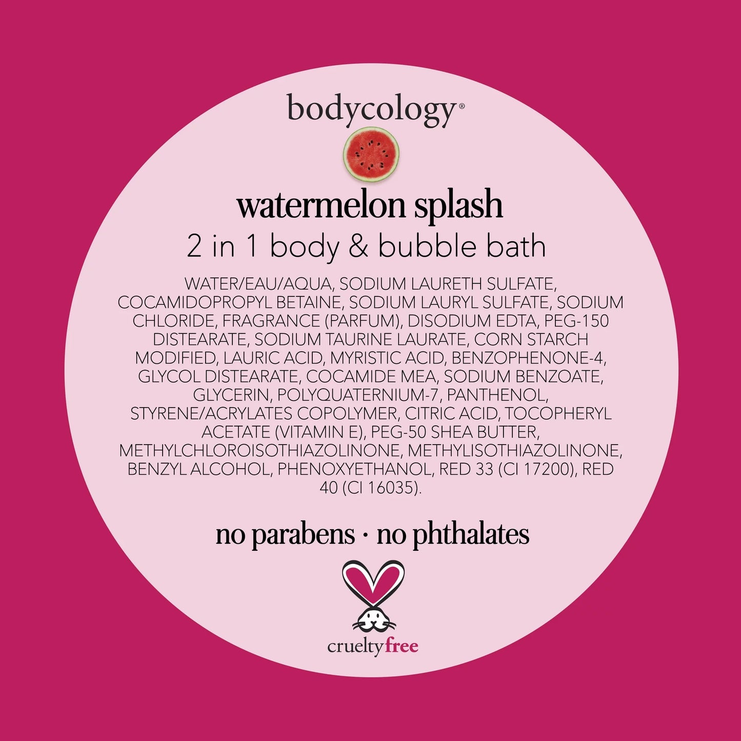 Bodycology Watermelon Splash 2n1 Body Wash & Bubble Bath, 16 oz