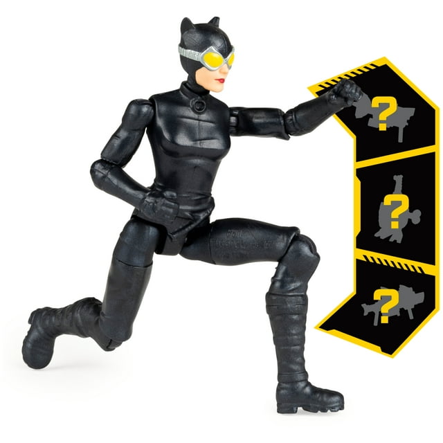 Batman 4-inch Catwoman Action Figure with 3 Mystery Accessories  for Kids Aged 3 and up