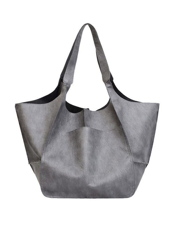 Simple Large Bag Soft Leather Large Capacity One Shoulder Portable Tote Bag