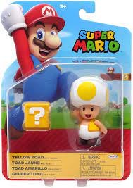 SUPER MARIO 4INCH Yellow Toad with Question Block