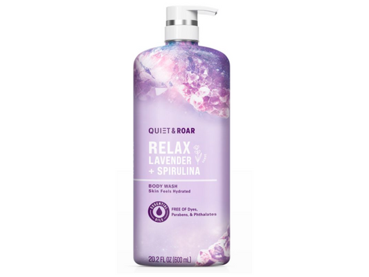 Quiet & Roar Body Wash, Relax Lavender + Spirulina, 20.2 fl oz/600 mL