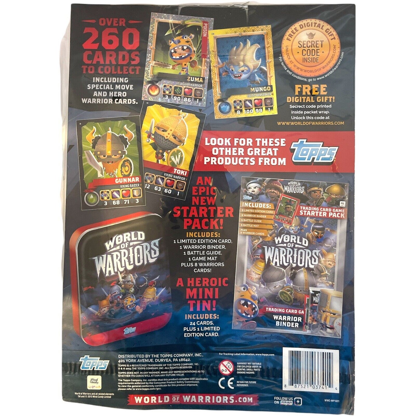 2015 Topps World of Warriors Trading Card Game. Multi Packs with limited addition card