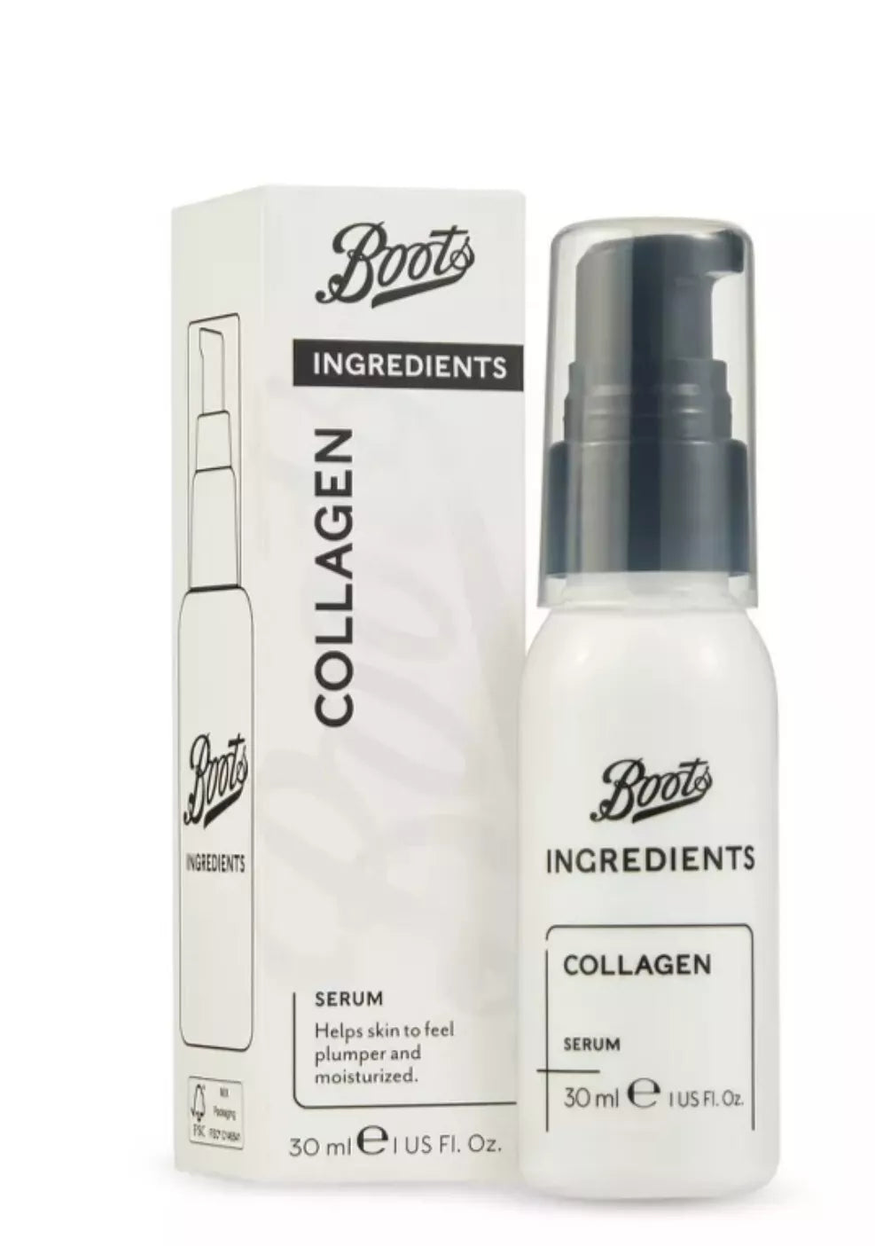 Boots Ingredients Collagen Serum 30ml - 1 Fl Oz