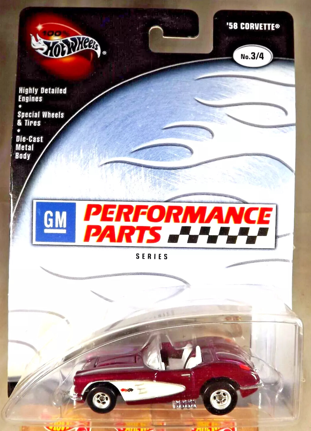 Hot Wheels 100% Prefered 2002 GM Performance Parts Series # 3 of 4 '58 Corvette Purple and White