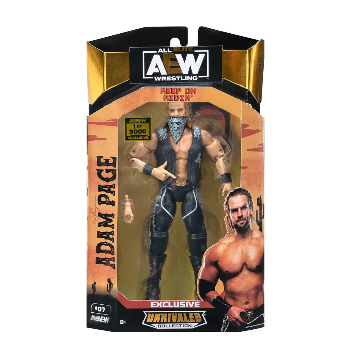 AEW Unrivaled Hangman Adam Page Rare 1 of 3000 Series 5 Jazwares