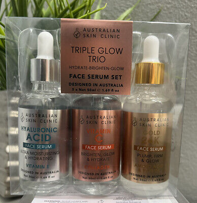 Australian Skin Clinic Ultimate Glow Trio Set Face Serum 3 x 50ml - 1.69oz