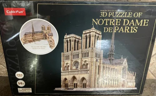 cubicfun 3d brain teaser puzzles large challenge french cathedral architecture building model craft kits toys gifts for adults as hobbies, notre dame de paris