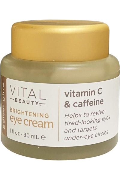 Vital Beauty Power Glow Brightening Anti-aging Eye Cream Vitamin C/Caffeine 1 oz