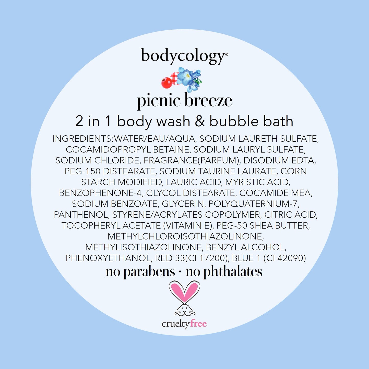 Bodycology 2 in1 Body Wash & Bubble Bath Picnic Breeze 16 fl oz