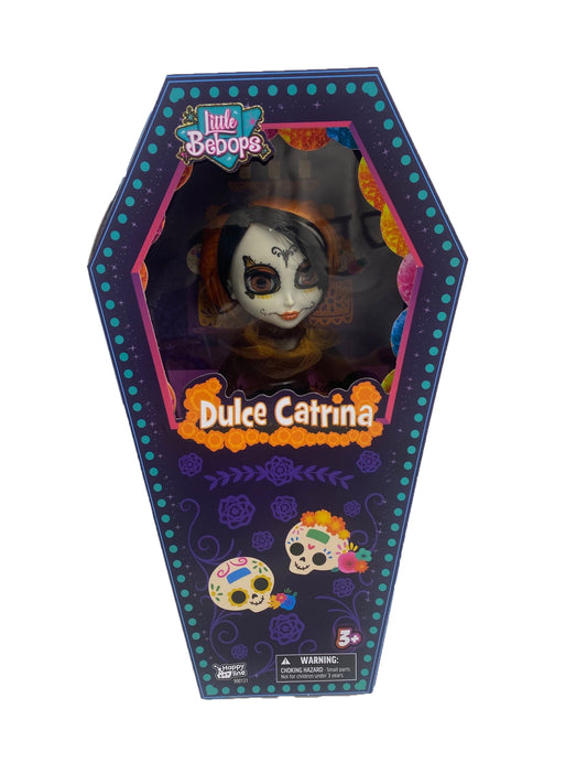 Little Bebops Dulce Catrina Doll Day Of The Dead Doll Butterfly Orange Black Dress Coffin Box Packaging