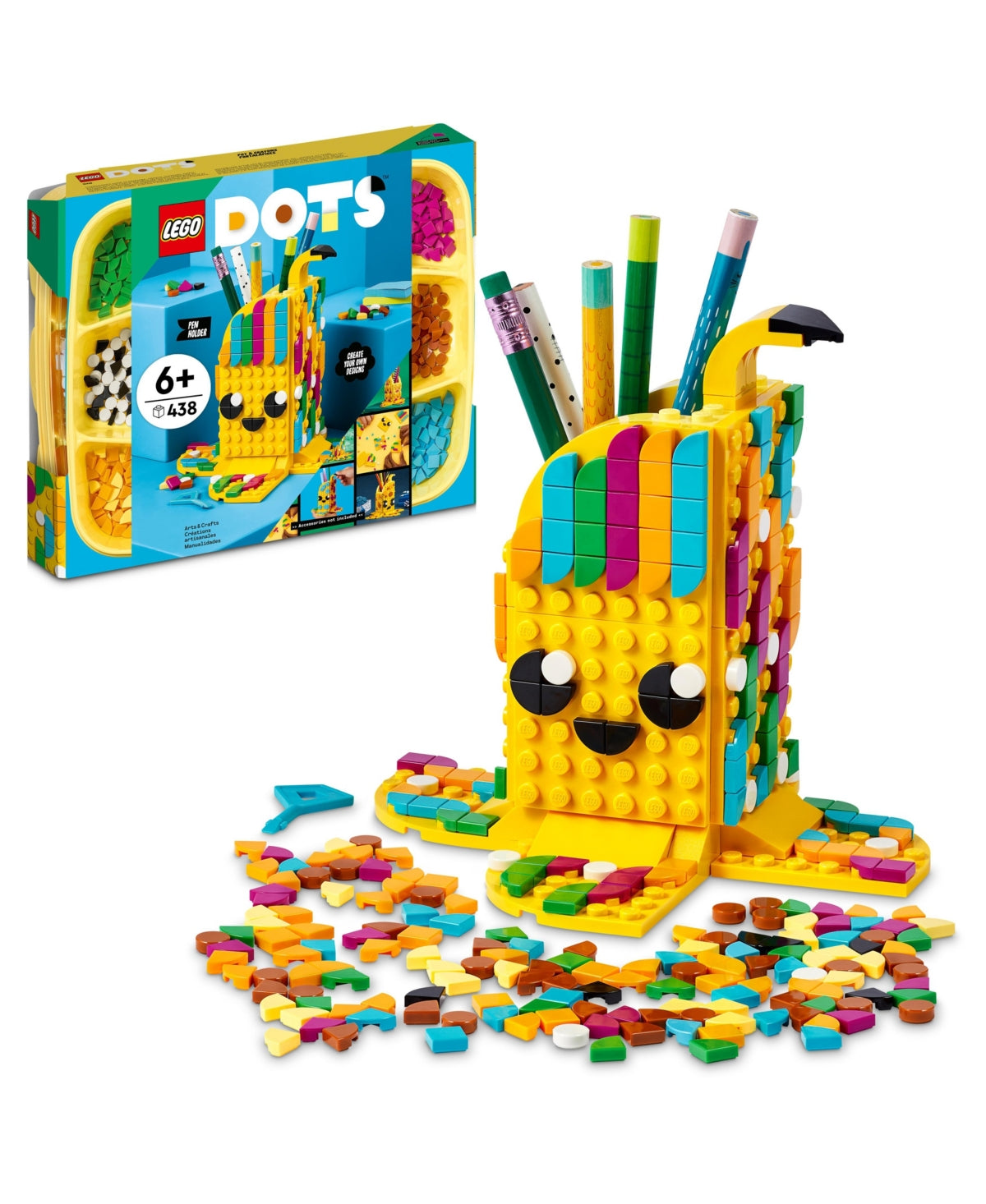 Lego Dots Cute Banana Pen Holder Diy Craft Kit, 438 Pieces