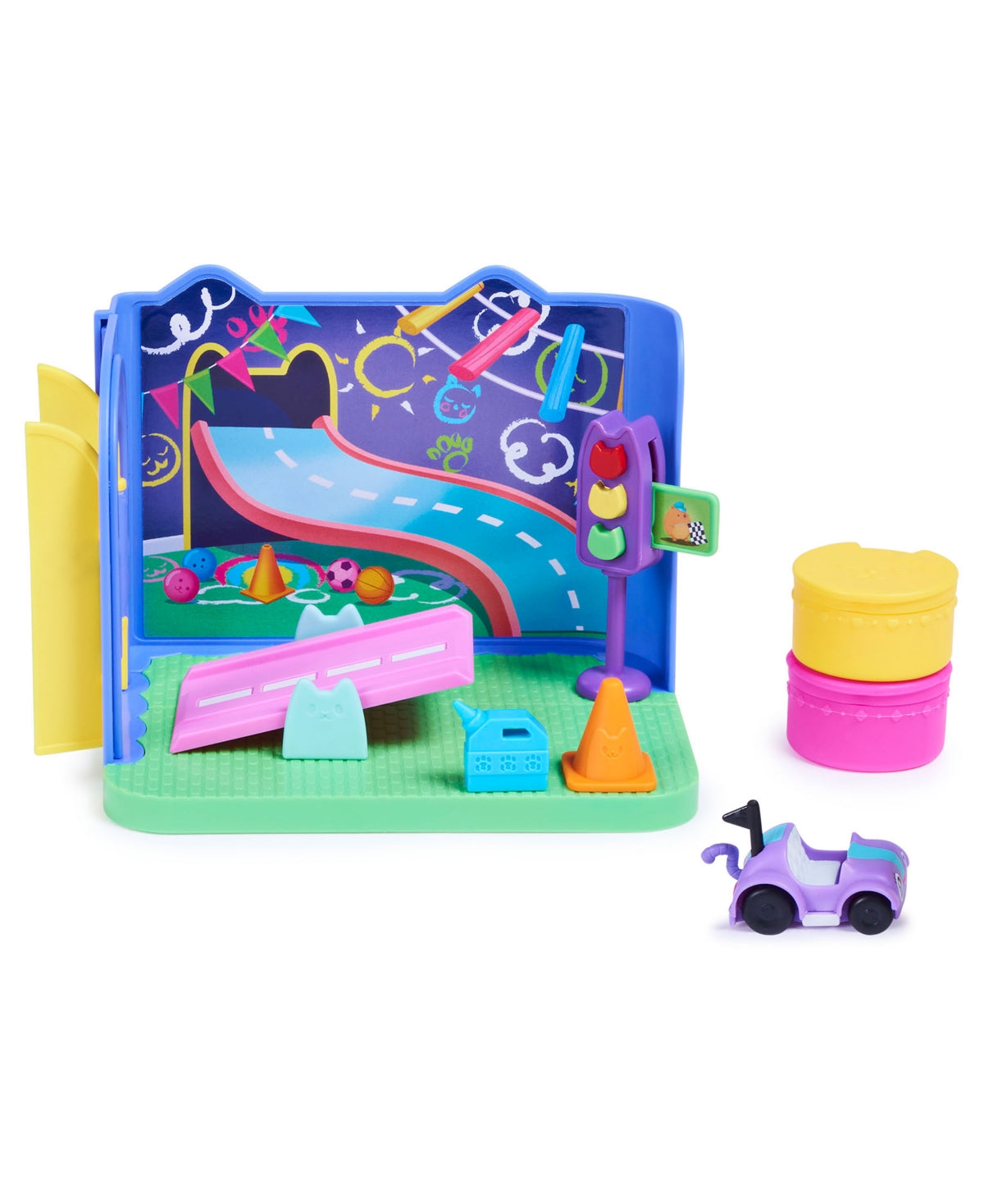 Carlita Purr-ific Playroom with Car, Accessories, Furniture & Dollhouse