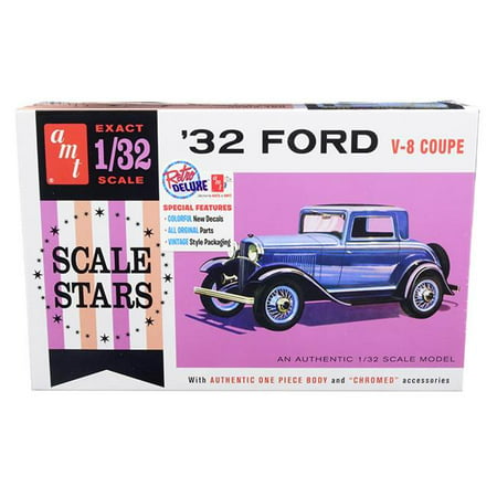 AMT AMT1181 Skill 2 Model Kit 1932 Ford V-8 Coupe Scale Stars 1 by 32 Scale Model