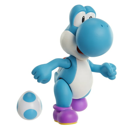 World of Nintendo 4  Figures Light Blue Yoshi w/ Egg