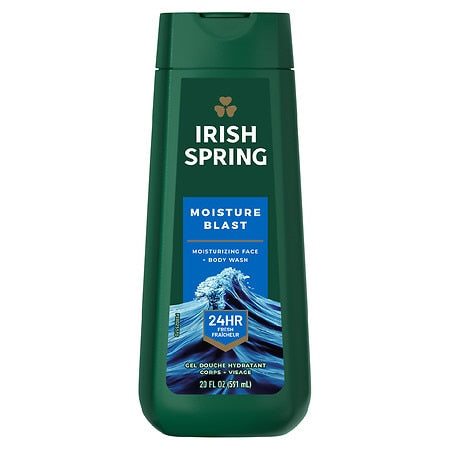 Irish Spring Mens Gel Body Wash  Moisture Blast Scented Body Wash for Men  20 oz