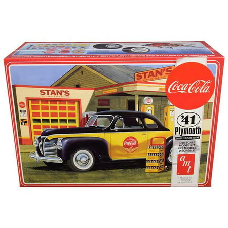 AMT AMT1197M Skill 3 Model Kit 1-25 Scale Model 1941 Plymouth Coupe with 4 Bottle Crates Coca-Cola