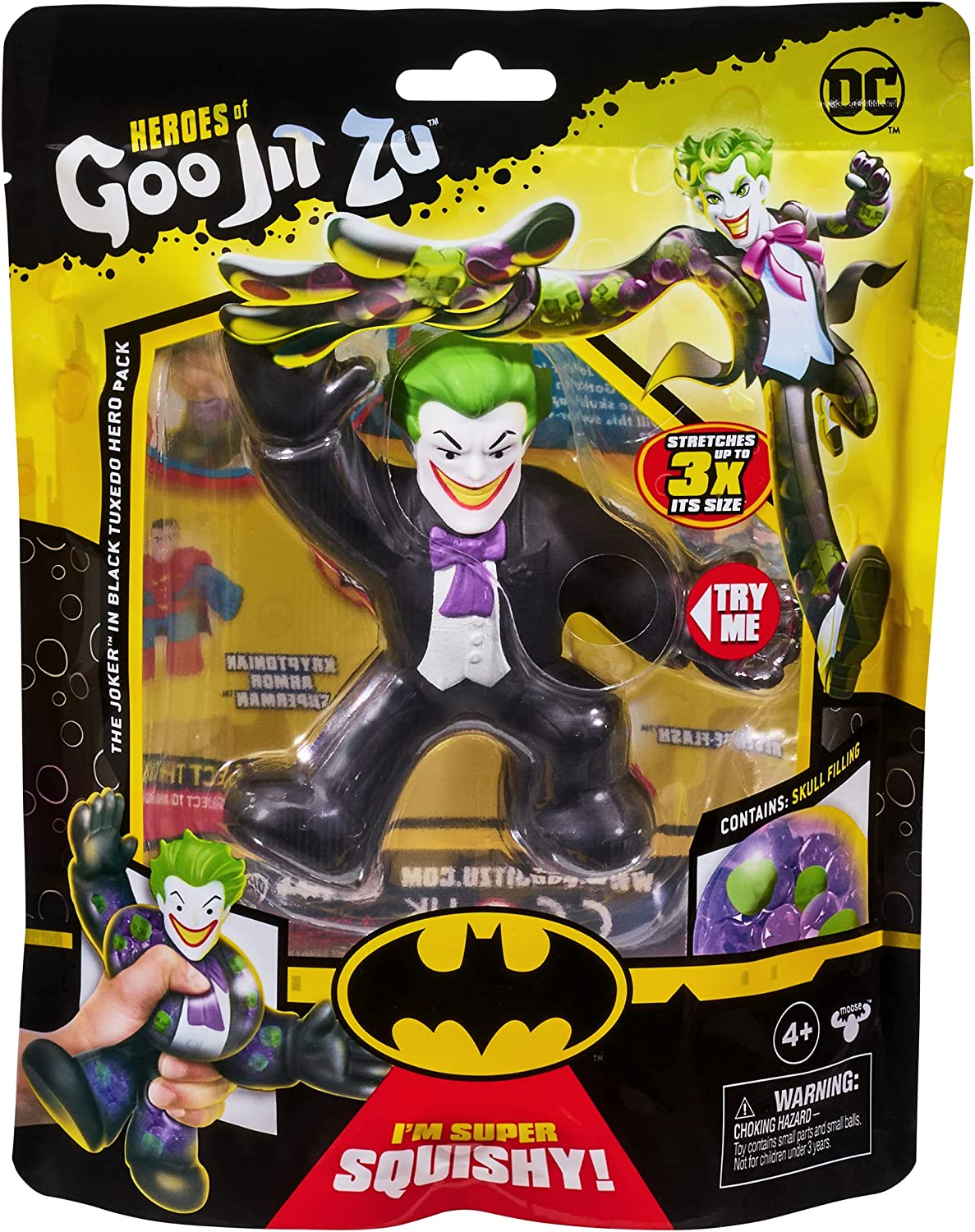 Heroes of Goo Jit Zu DC Hero Pack - The Tuxedo Joker - Squishy, Stretchy, and gooey Hero. Multicolor 41290