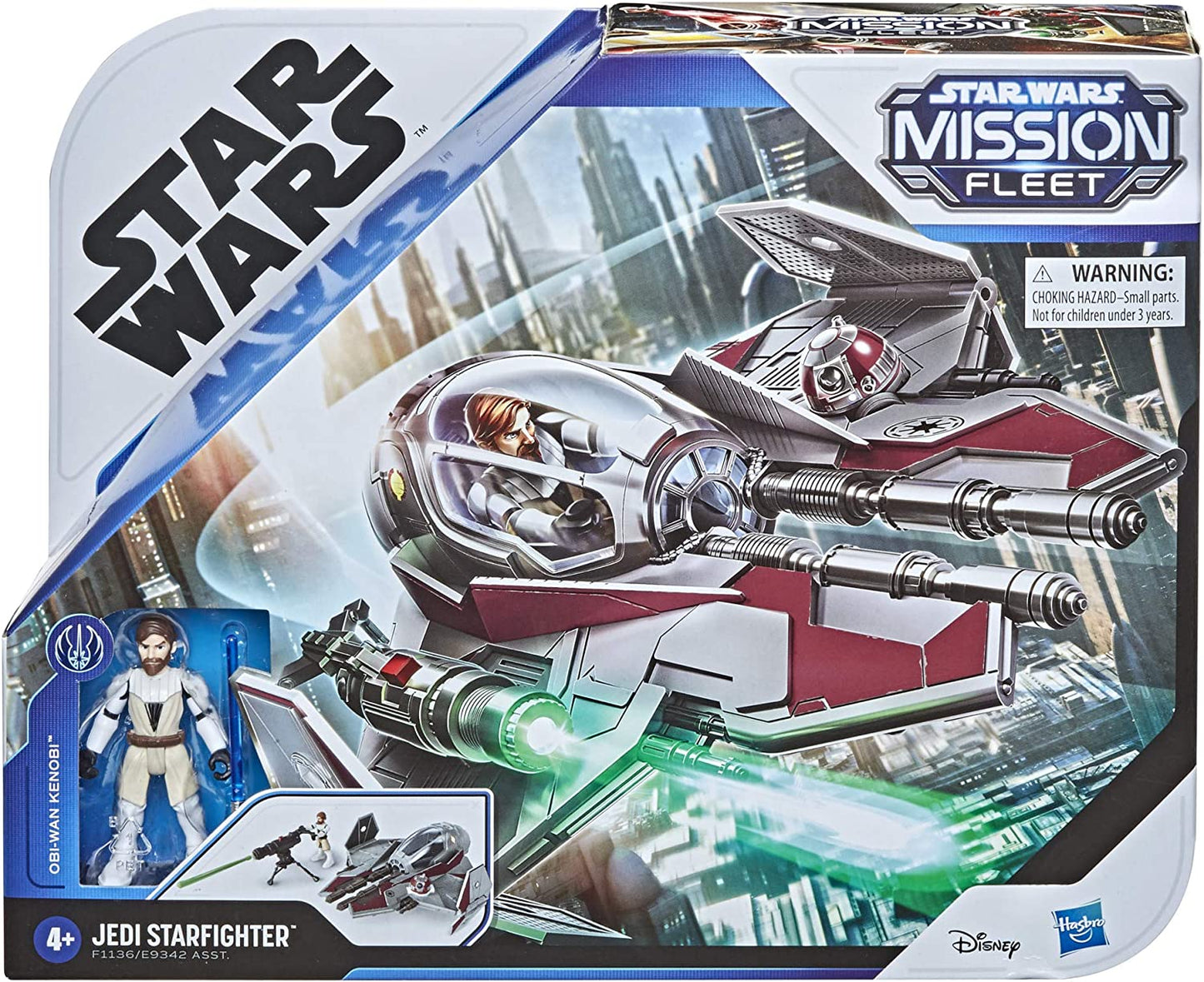 Star Wars Mission Fleet Stellar Class OBI-Wan Kenobi Jedi Starfighter Starfighter Run 2.5-Inch-Scale Figure and Vehicle, Toys for Kids Ages 4 and Up