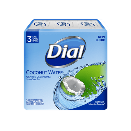 Dial Skin Care Bar Soap  Coconut Water  4 Ounce  3 Bars