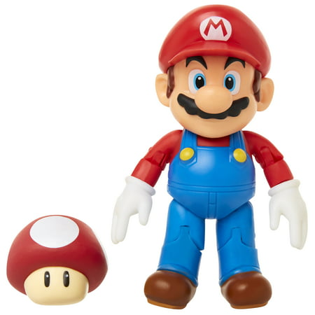 World of Nintendo 4  Figures - Super Mario w/ Red Mushroom