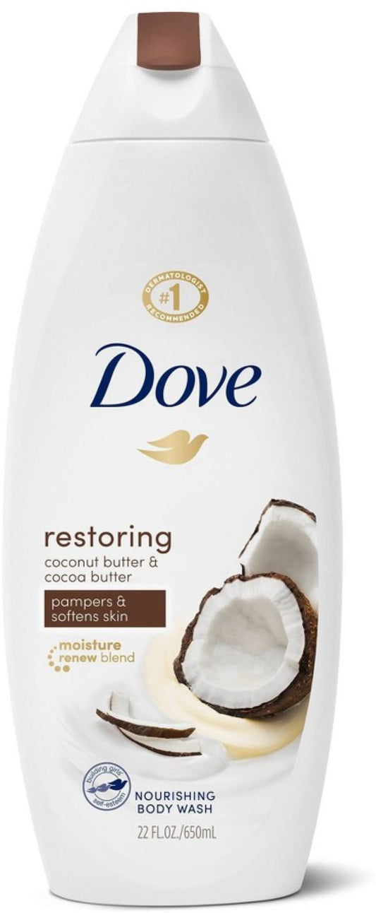 Dove Restoring Coconut and Cocoa Butter Liquid Body Wash  20 oz