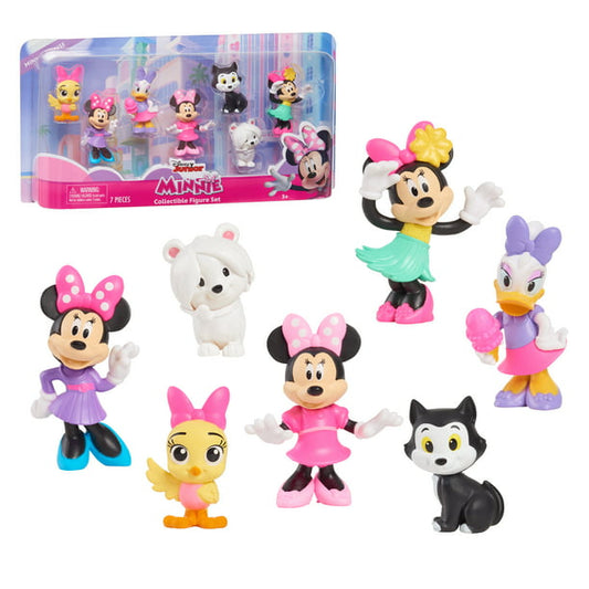 Just Play Disney Junior Minnie Mouse 7-Piece Figure Set, Kids Toys for Ages 3 and up