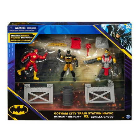 Batman DC Gotham City Train Station Havoc: Batman and The Flash vs Gorilla Grodd Battle Pack