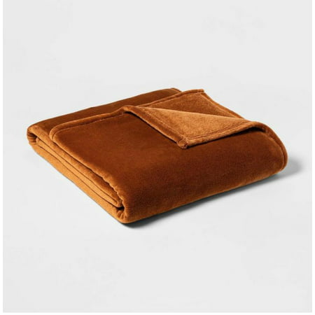 Threshold 90 x 92 Full/Queen Soft Microplush Bed Blanket - Caramel